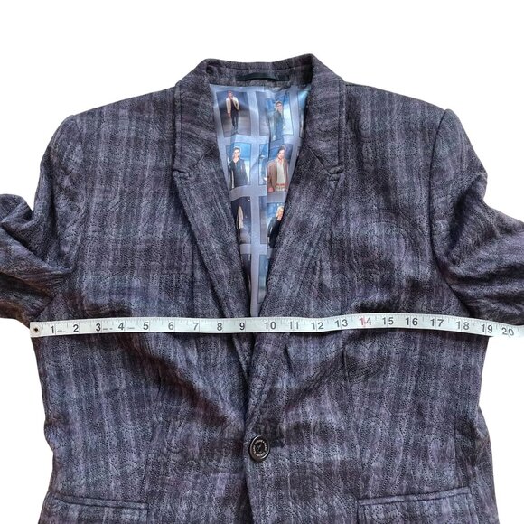 Hans Ubbink Embellished Single-Breasted Blazer Jacket Women's Purple Check - Picture 15 of 16
